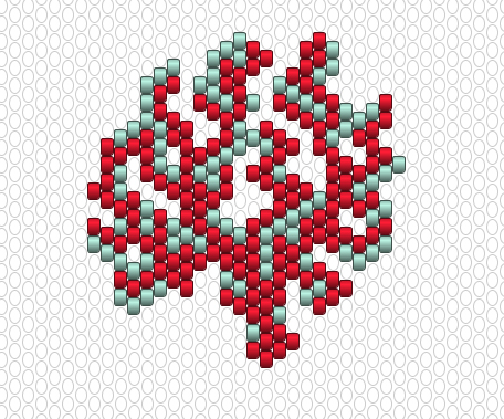 Schéma DIY Tissage brick stitch corail en perles Miyuki Delicas par Maellinet